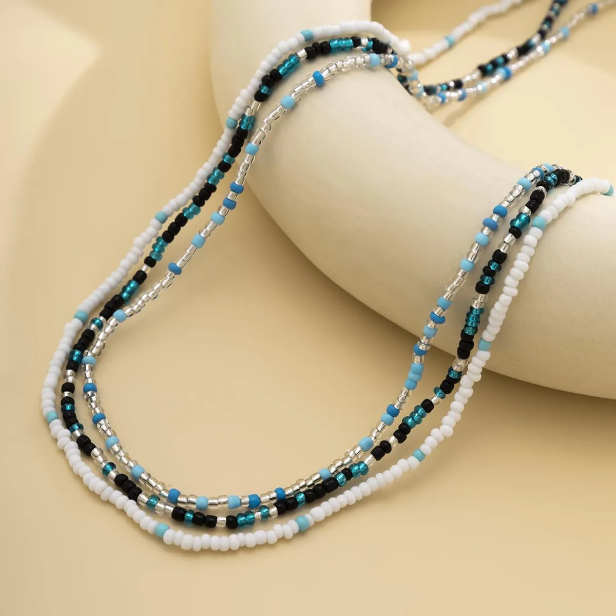 African Waist Beads For Women Colorful 3PCS Layered Belly Body Chain Beach Bikini Waist Jewelry Body Accessories For Women