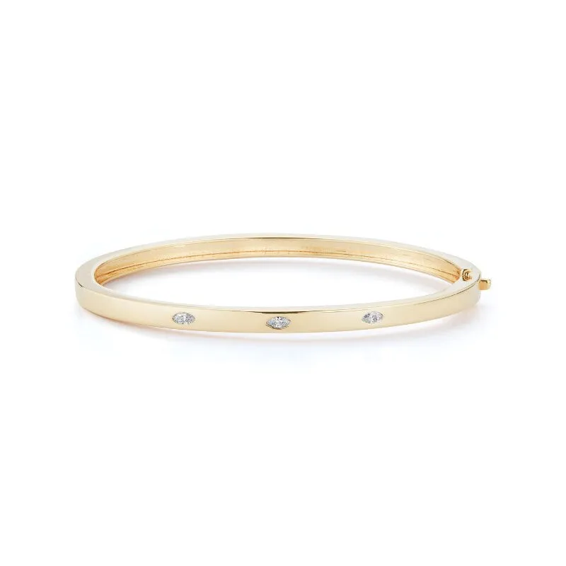 Alexa Jordyn Marquise Diamond Bangle in Yellow Gold