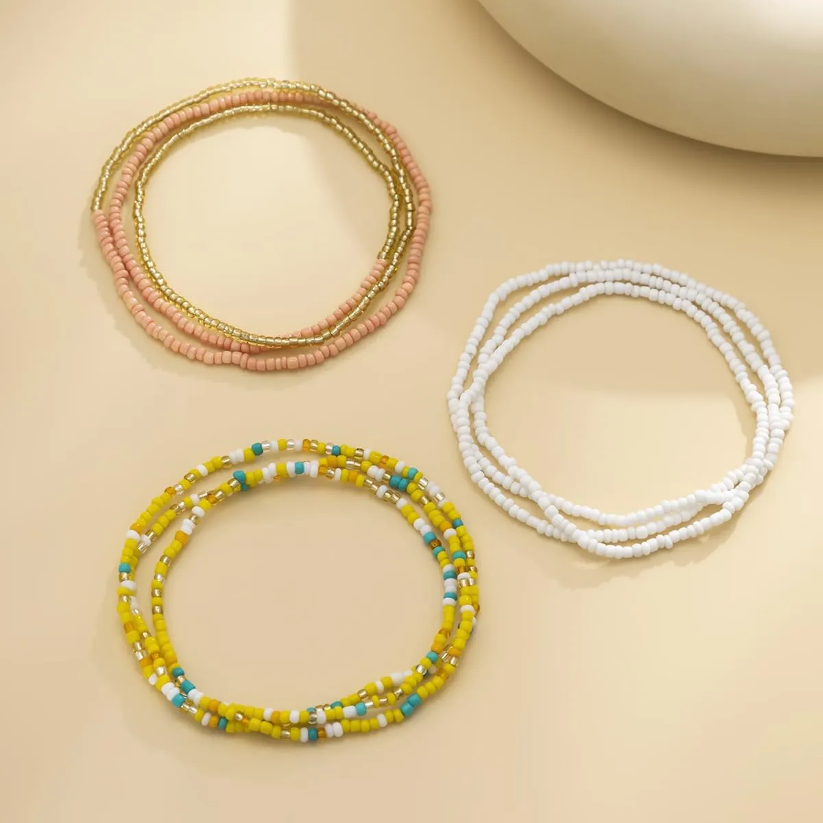 ALEXTINA Dainty Waist Beads Chain Layered Summer Corlorful Belly Chains Bikini Beach Jewelry Body Chain for Women