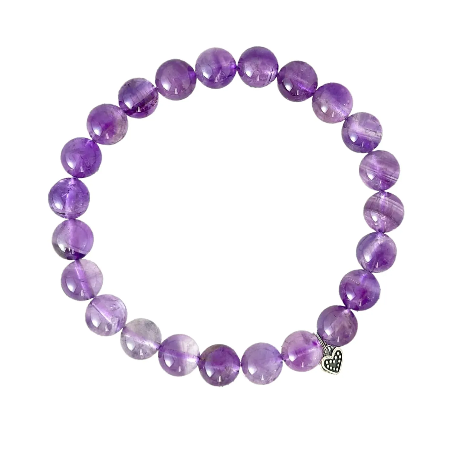 Amethyst Bracelet Purple Jewelry Womens Heart Beaded Bracelets Crystals And Healing Stones Bracelets for Women Charm Bracelets As Gifts for Women Girls