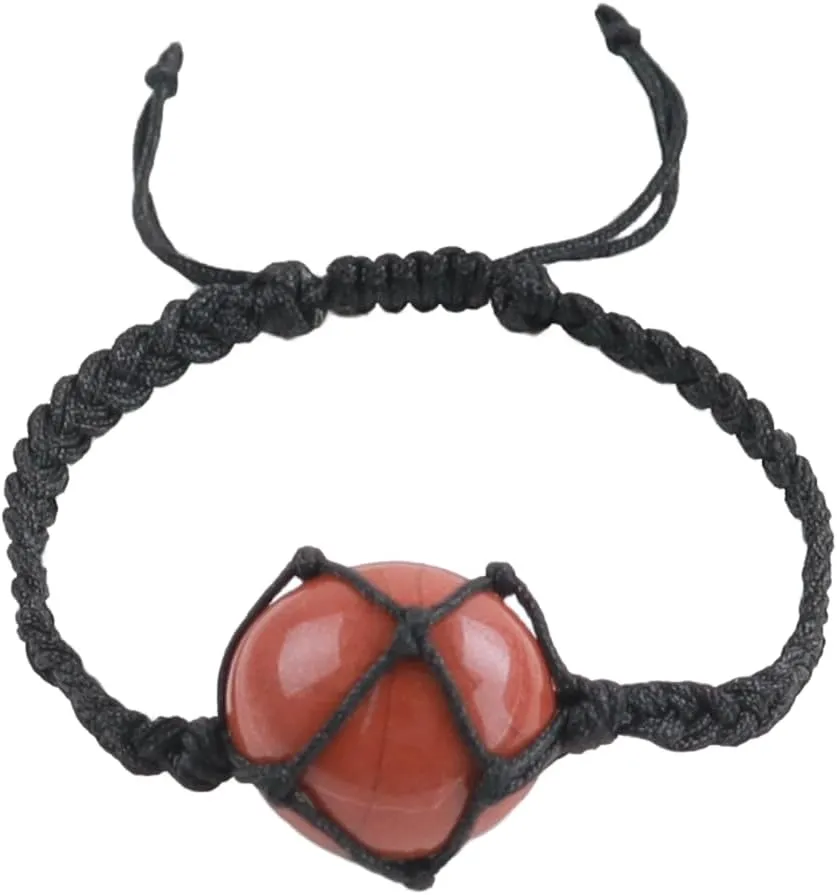 Anjiucc Handmade Healing Crystal Bracelets Natural Gemstone with Adjustable Rope for Women Men