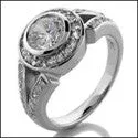 Anniversary Round 1 Ct Bezel Ct Halo Cubic Zirconia Cz Ring