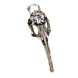 Antique Silver Vintage Alloy Gothic Bird Skull Pendant Necklace for Women