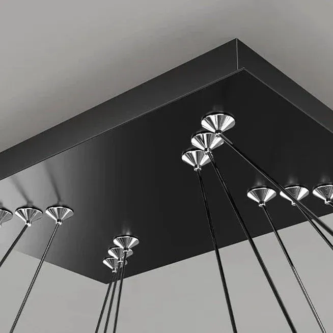 Aoede - Tiered Hanging LED Rectangle Modern Chandelier