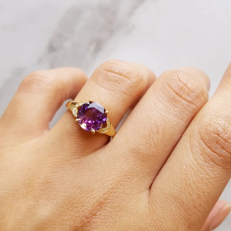 Arizona Amethyst Gold Jewelry Peekaboo Arizona Amethyst Ring