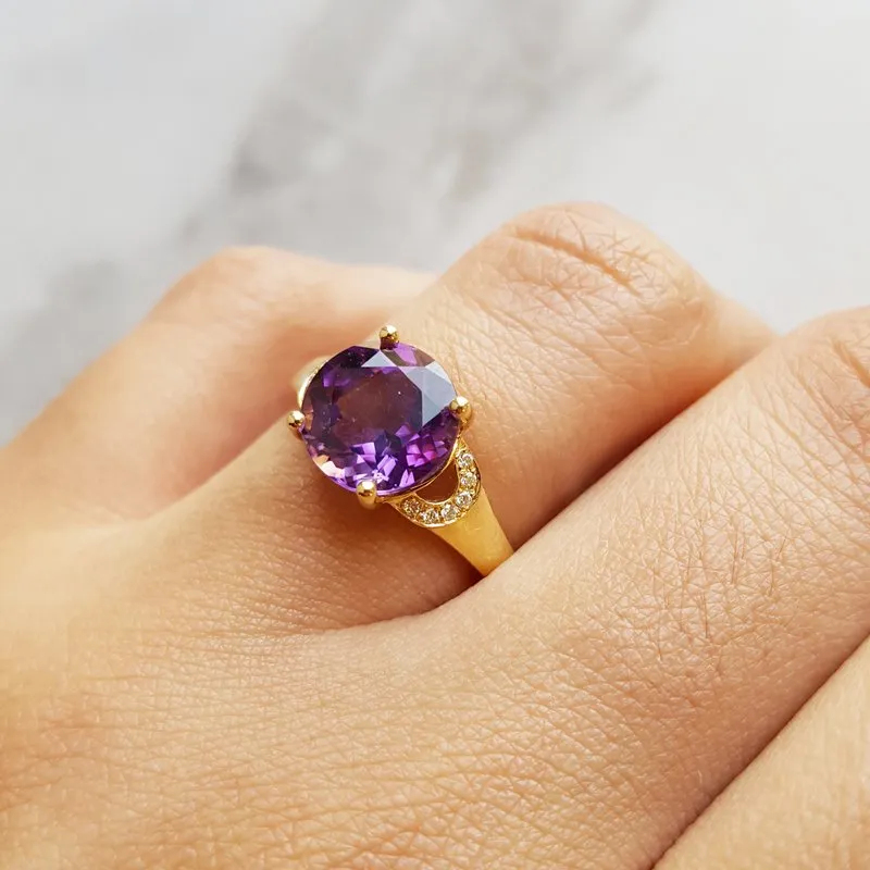 Arizona Amethyst Gold Jewelry Peekaboo Arizona Amethyst Ring