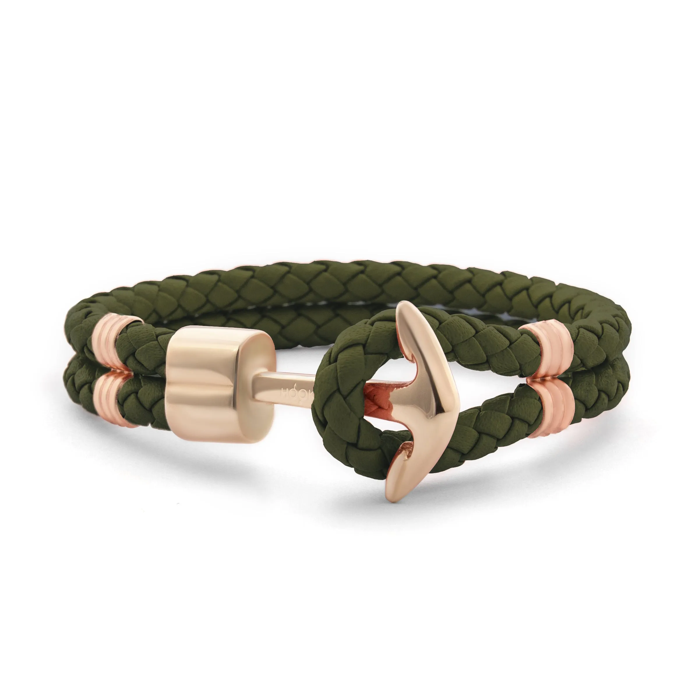 Army Green Braided Leather