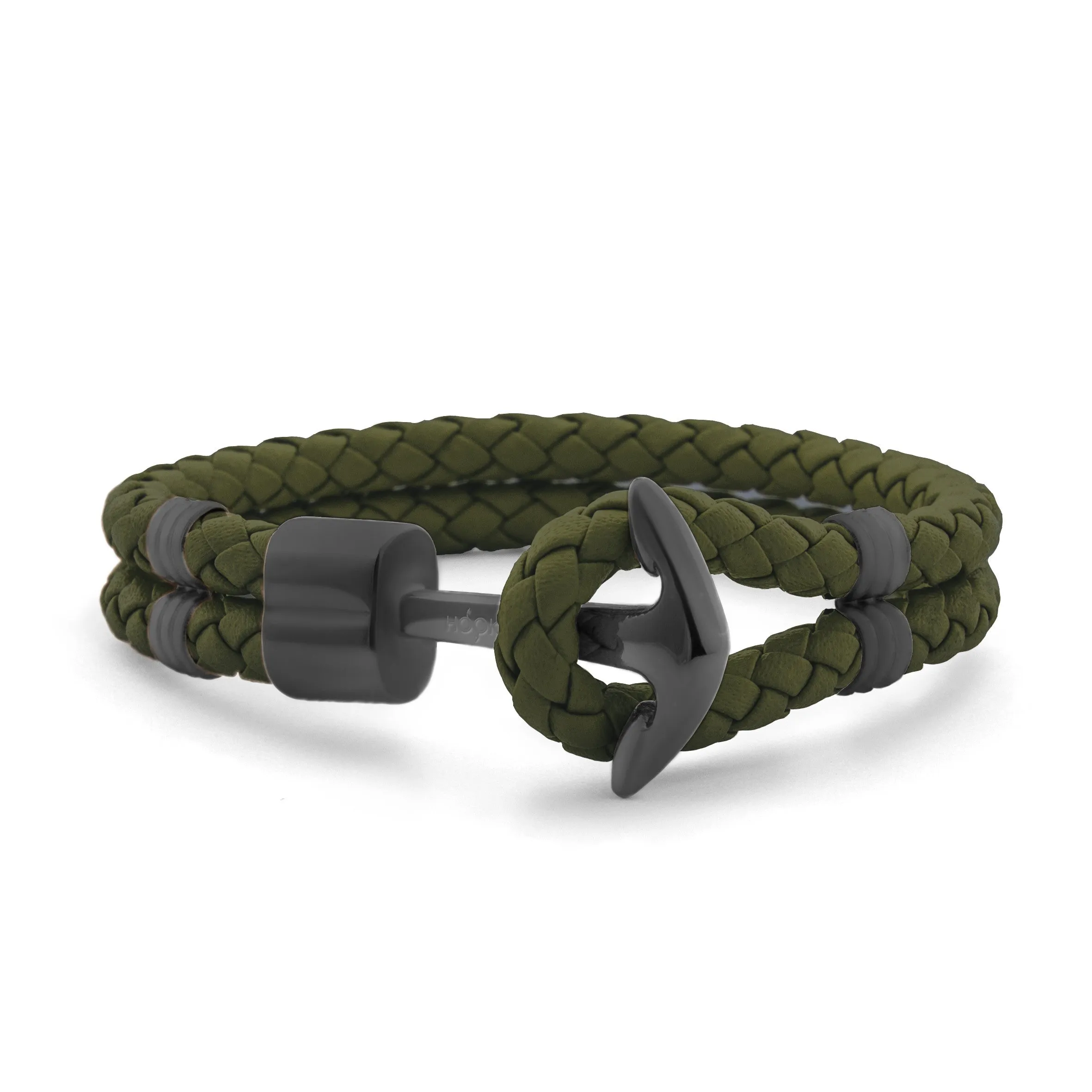 Army Green Braided Leather