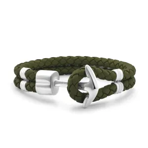 Army Green Braided Leather