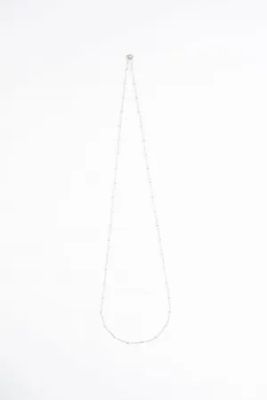 Arranged silver chain necklace 64cm