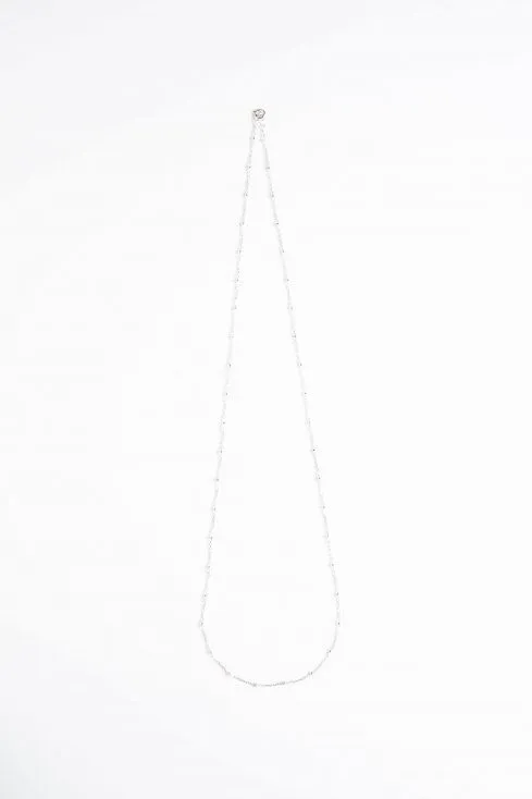 Arranged silver chain necklace 64cm