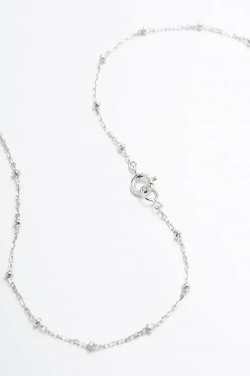 Arranged silver chain necklace 64cm