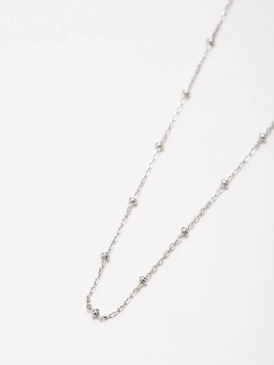 Arranged silver chain necklace 64cm