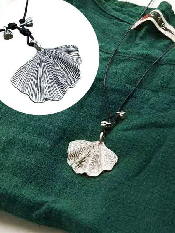 Artistic Retro Vintage Alloy Leaf  Necklace