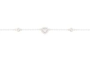 Asfour Chain Bracelet With Decorative Heart Design In 925 Sterling Silver BR0501