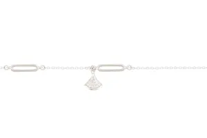 Asfour Charm Bracelet With Zircon Hand Fan Design In 925 Sterling Silver BR0503