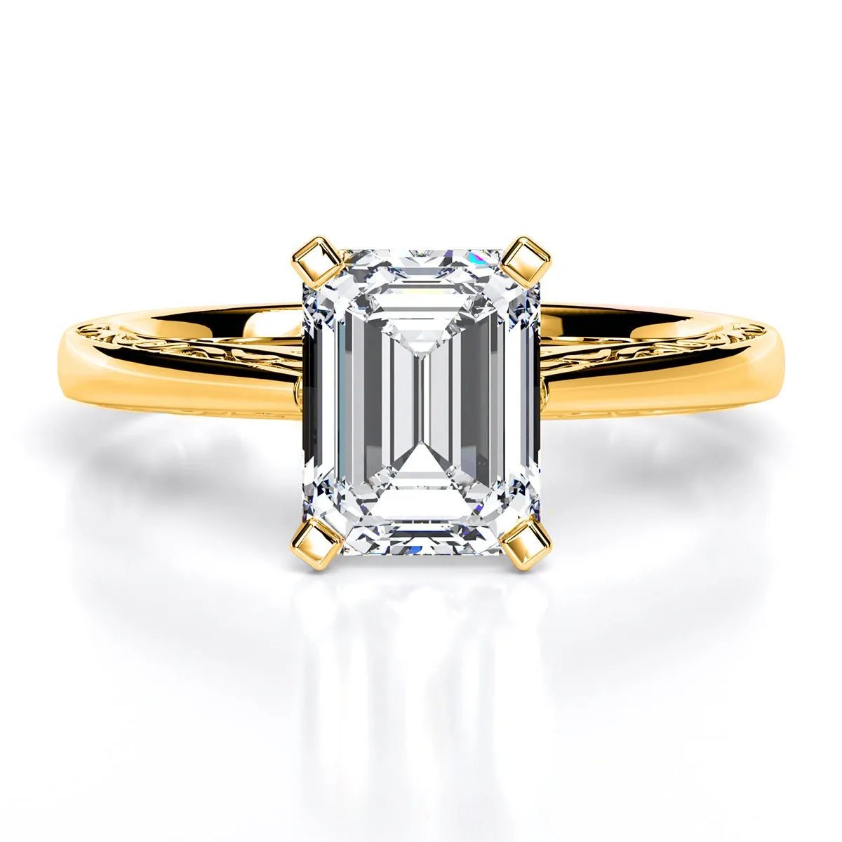 Astilbe - Emerald Lab Diamond Engagement Ring (IGI Certified)