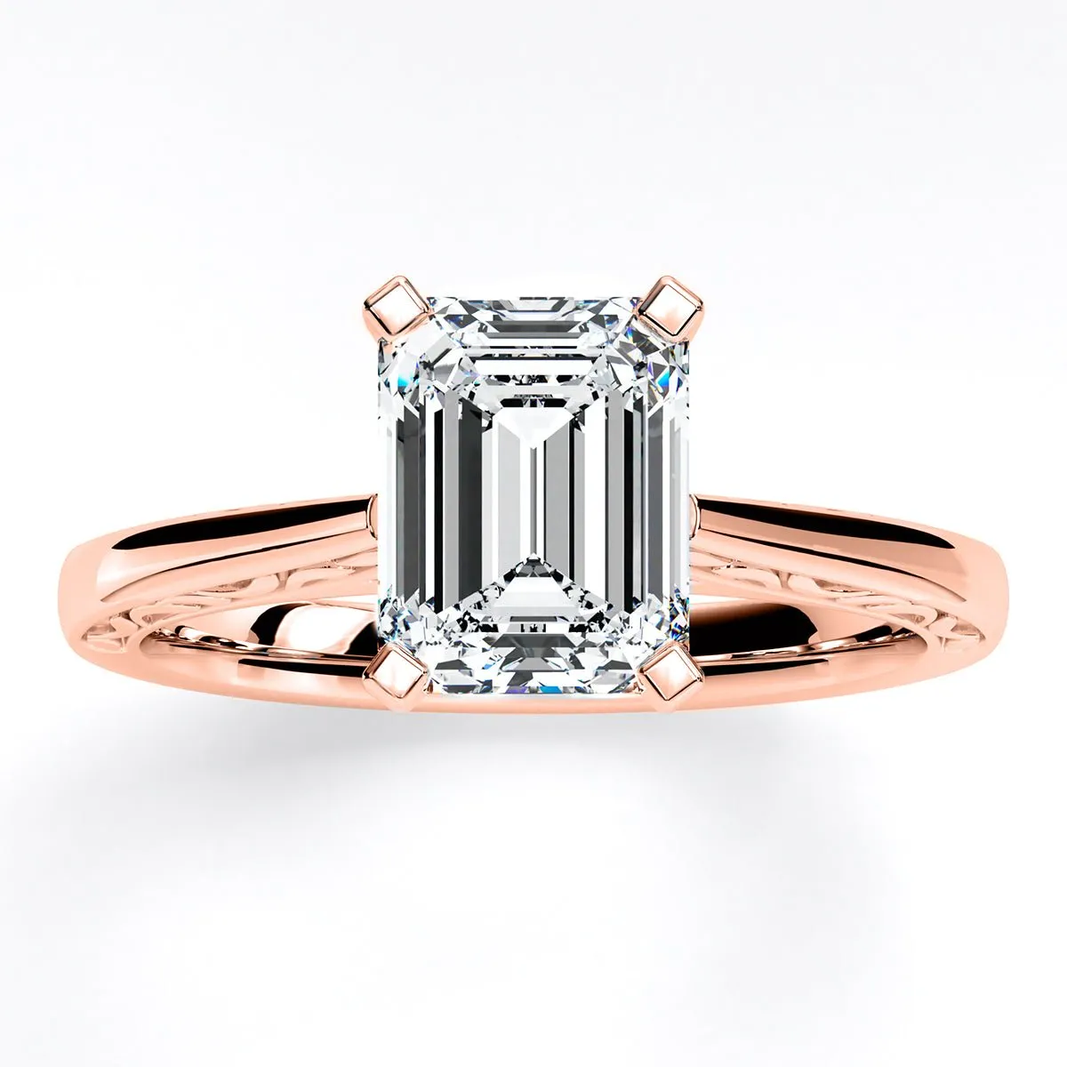 Astilbe - Emerald Lab Diamond Engagement Ring (IGI Certified)