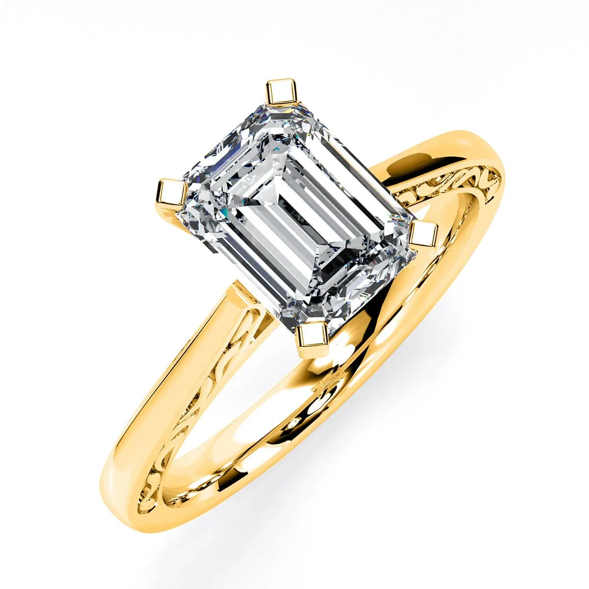 Astilbe - Emerald Lab Diamond Engagement Ring (IGI Certified)