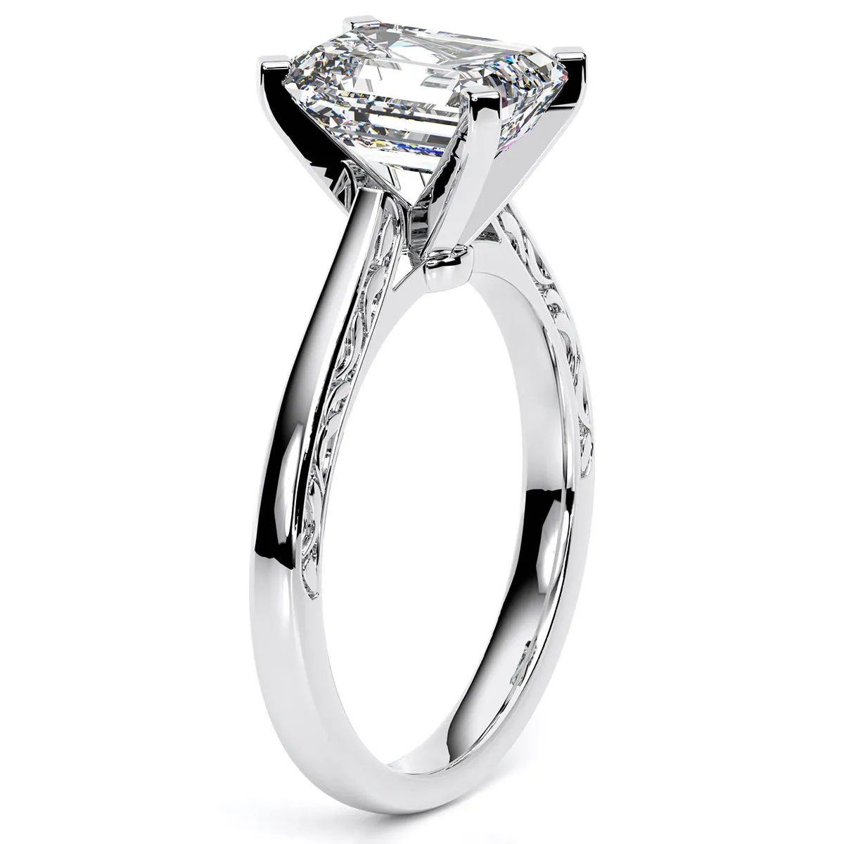 Astilbe - Emerald Lab Diamond Engagement Ring (IGI Certified)