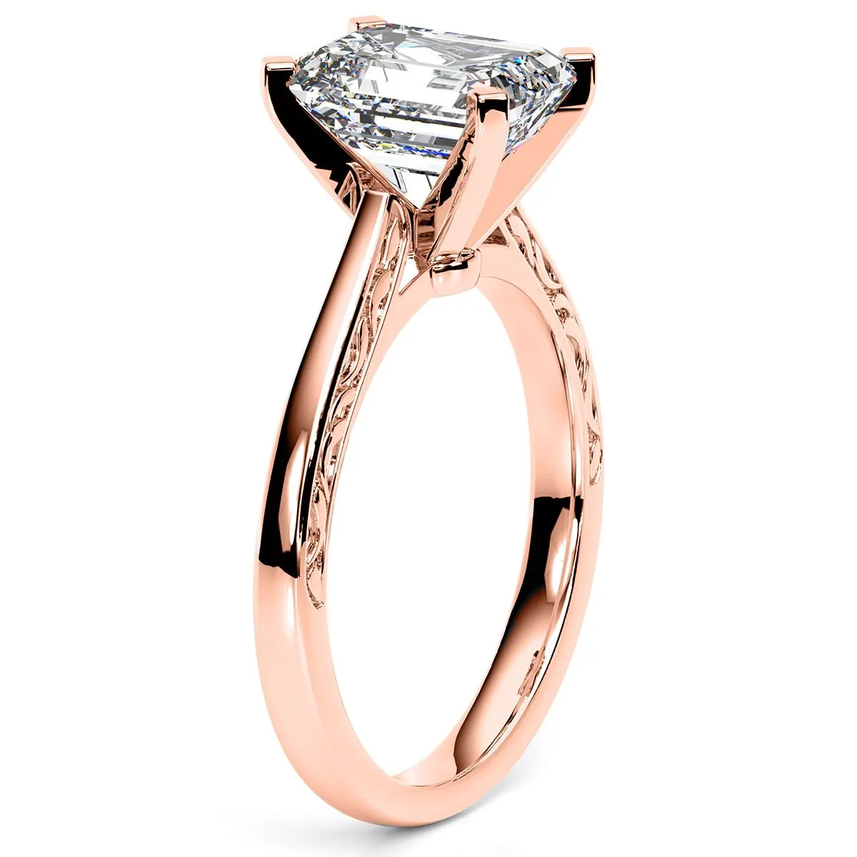 Astilbe - Emerald Lab Diamond Engagement Ring (IGI Certified)