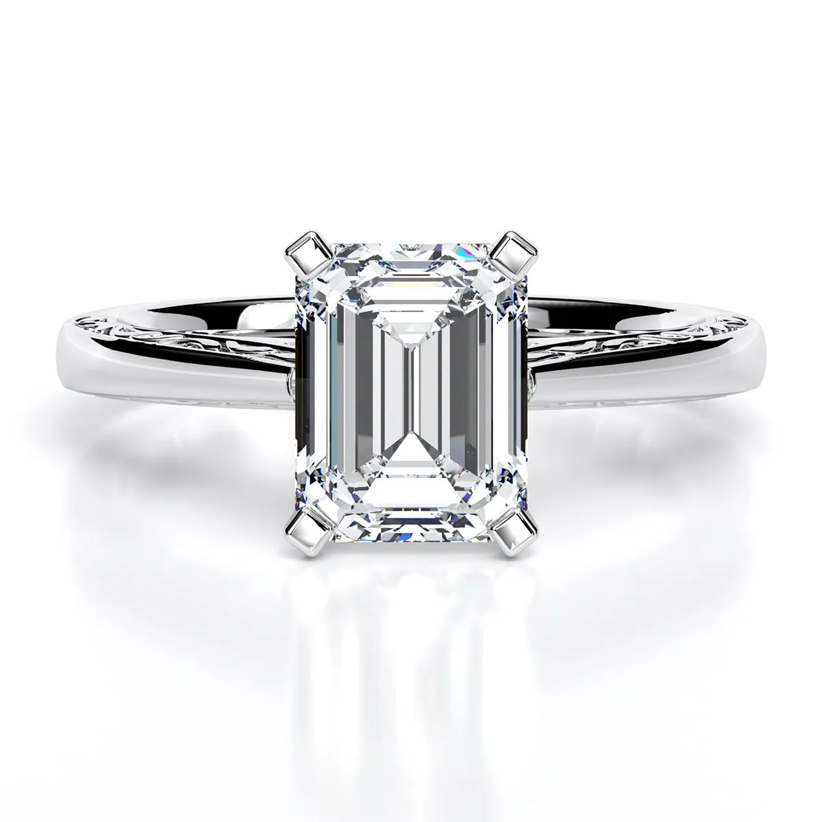 Astilbe - Emerald Lab Diamond Engagement Ring (IGI Certified)