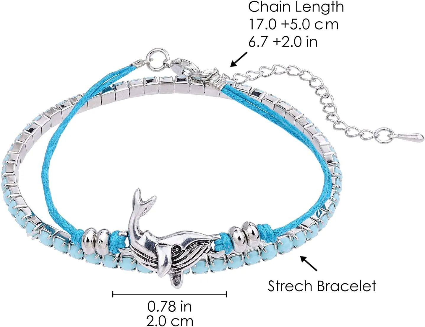 Beach Bracelets for Women Boho Starfish Turtle Conch Shell Anklets Turquoise Beaded Stretch Bracelets Adjustable Ankle Bracelets Chain Foot Jewelry for Women
