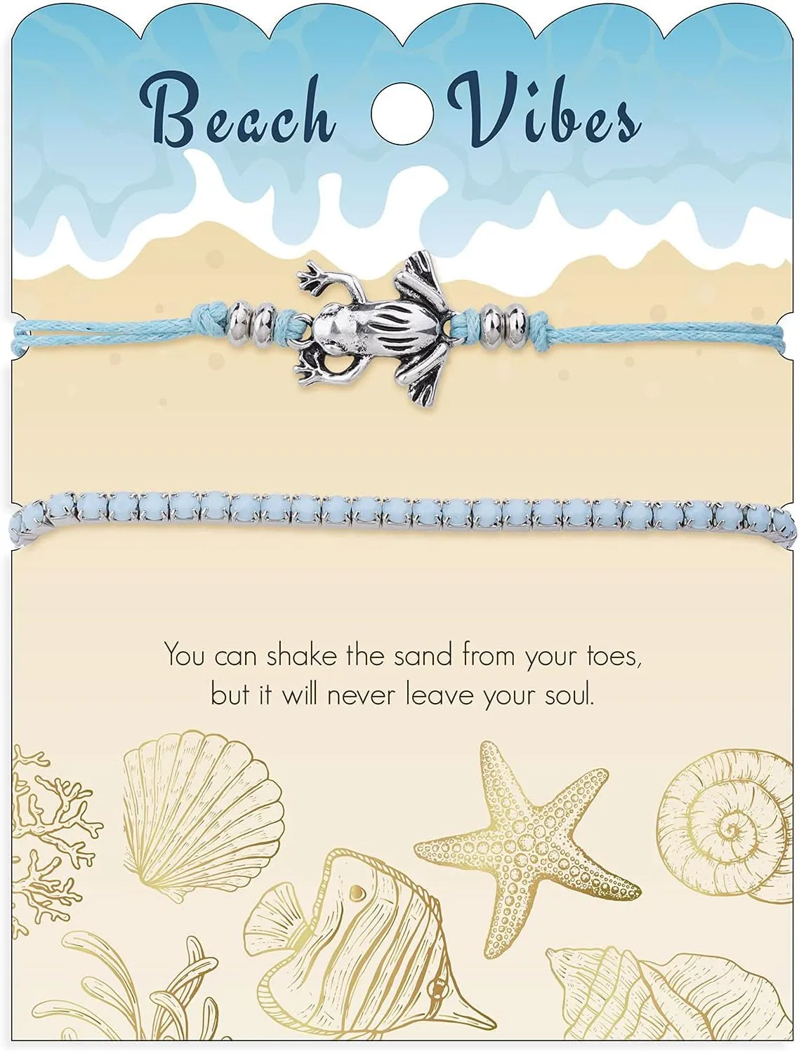 Beach Bracelets for Women Boho Starfish Turtle Conch Shell Anklets Turquoise Beaded Stretch Bracelets Adjustable Ankle Bracelets Chain Foot Jewelry for Women