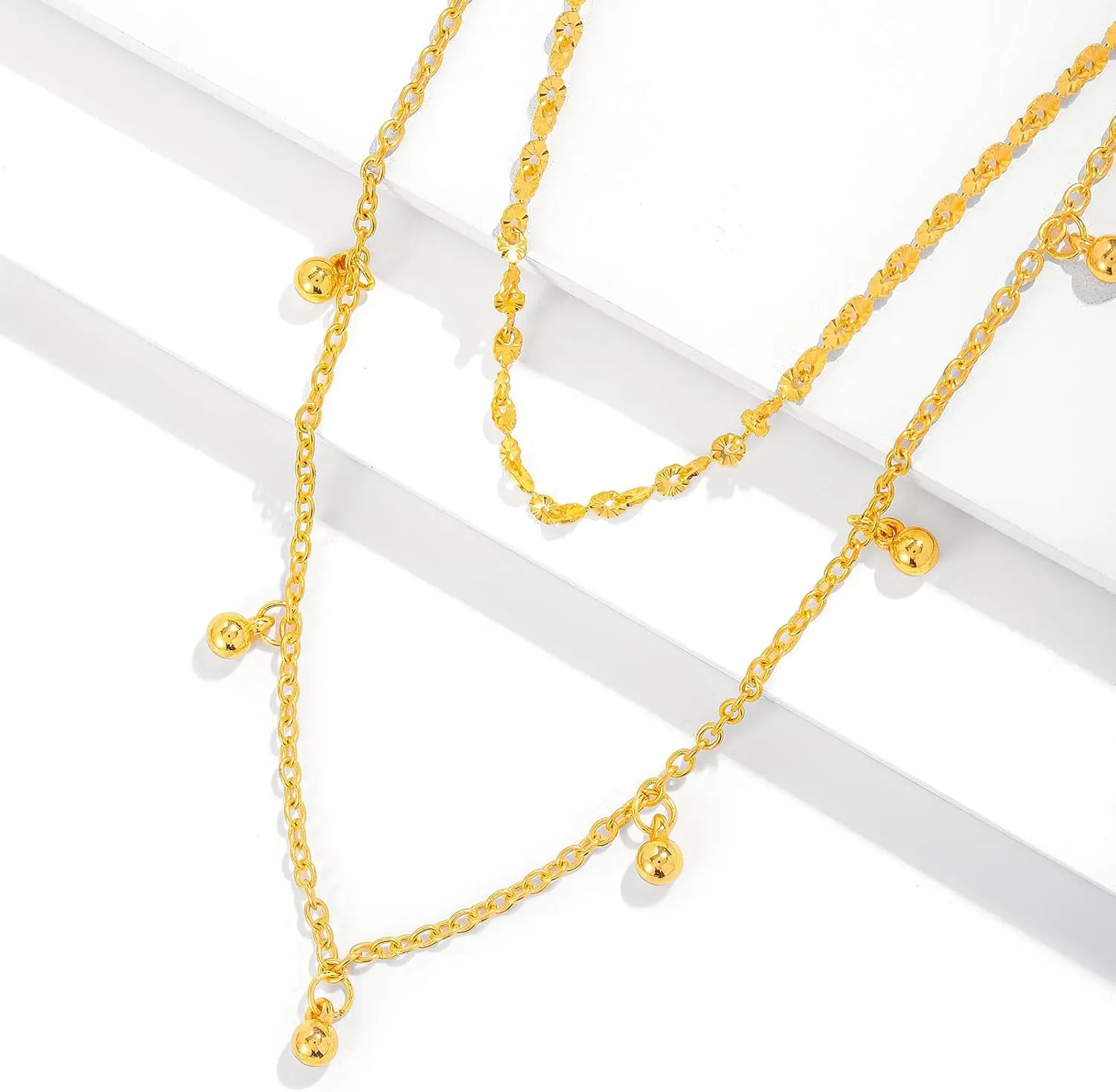 Belly Chain for Women Gold Layered Sequins Beads Waist Chains Adjustable Spiral Body Chain Body Jewelry Accessories for Bikini Beach