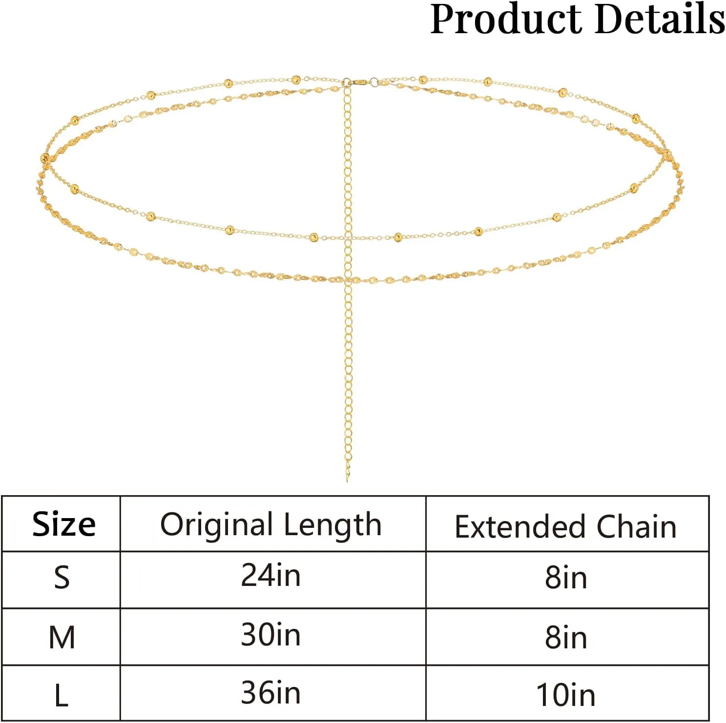 Belly Chain for Women Gold Layered Sequins Waist Chains Adjustable Beads Body Chain Body Jewelry Accessories for Bikini Beach
