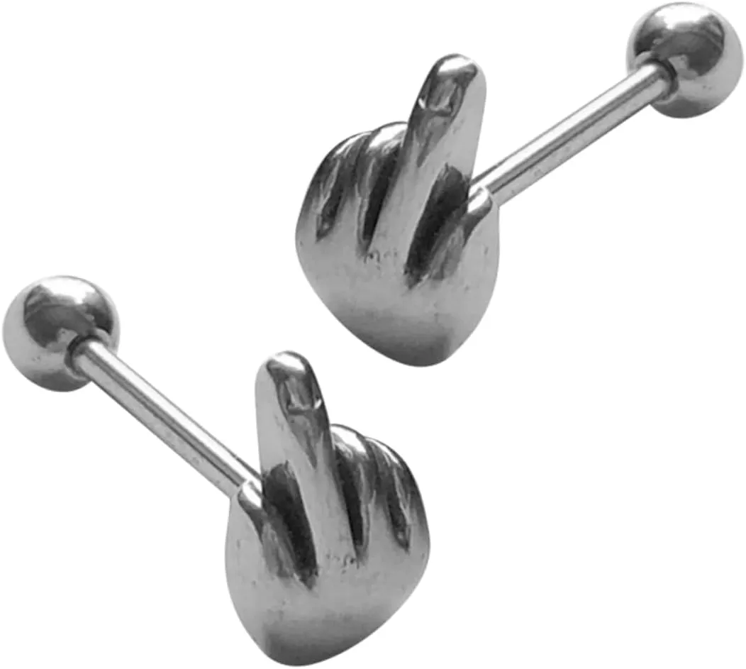BESPORTBLE 2Pcs Steel Tongue Rings Bars Body Piercing Jewelry for Men and Women Durable Tongue Jewelry for Comfortable Long Term Wear