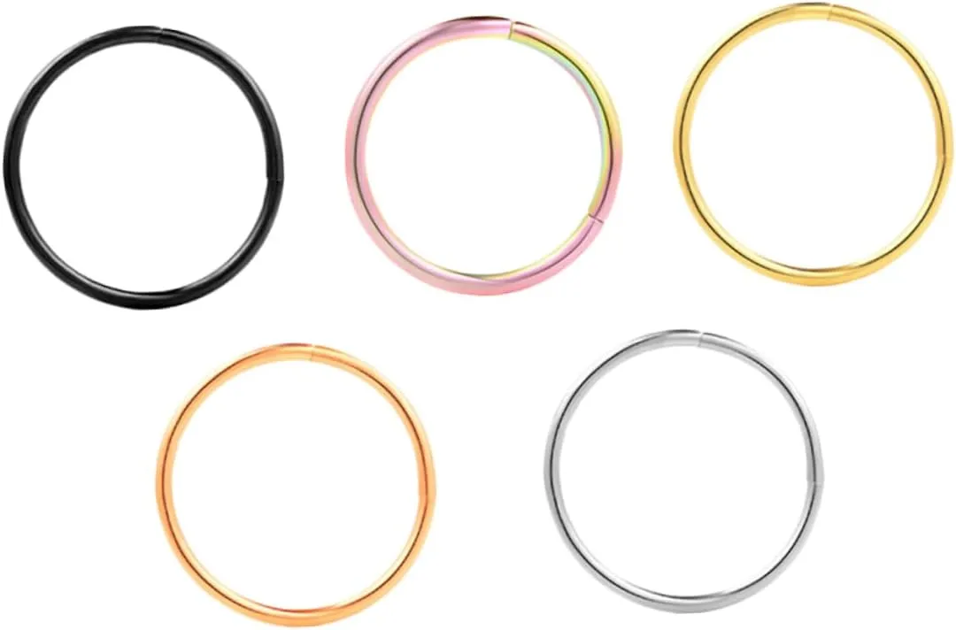 BESPORTBLE 5pcs Stainless Steel Nose and Hoops Jewelry Skin-friendly Ear and Nose Piercing Accessories Steel Rainbow and Colors