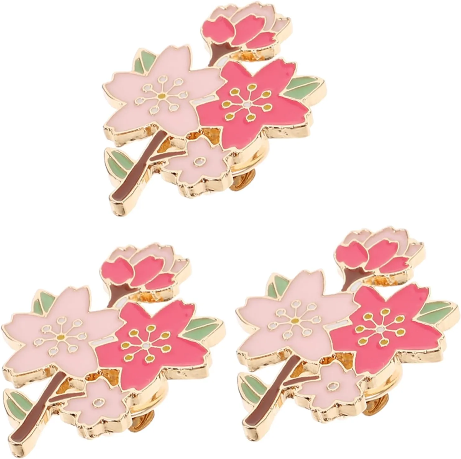 BESPORTBLE Cherry Blossom Lapel Pins Set of 3 Fashion Brooch Pins Exquisite Flower Design Women's Jewelry for Casual Formal Occasions