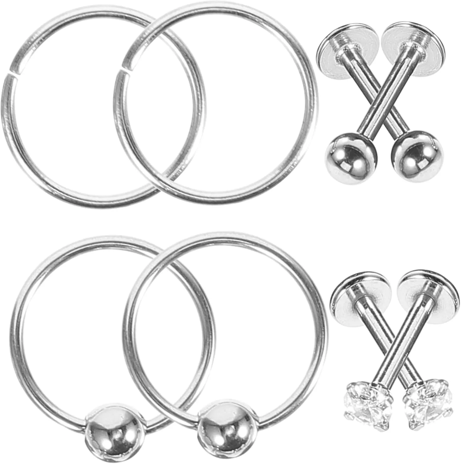 BESPORTBLE Stylish Nose Ring Set Silver Nose Hoop Studs for Women Comfortable and
