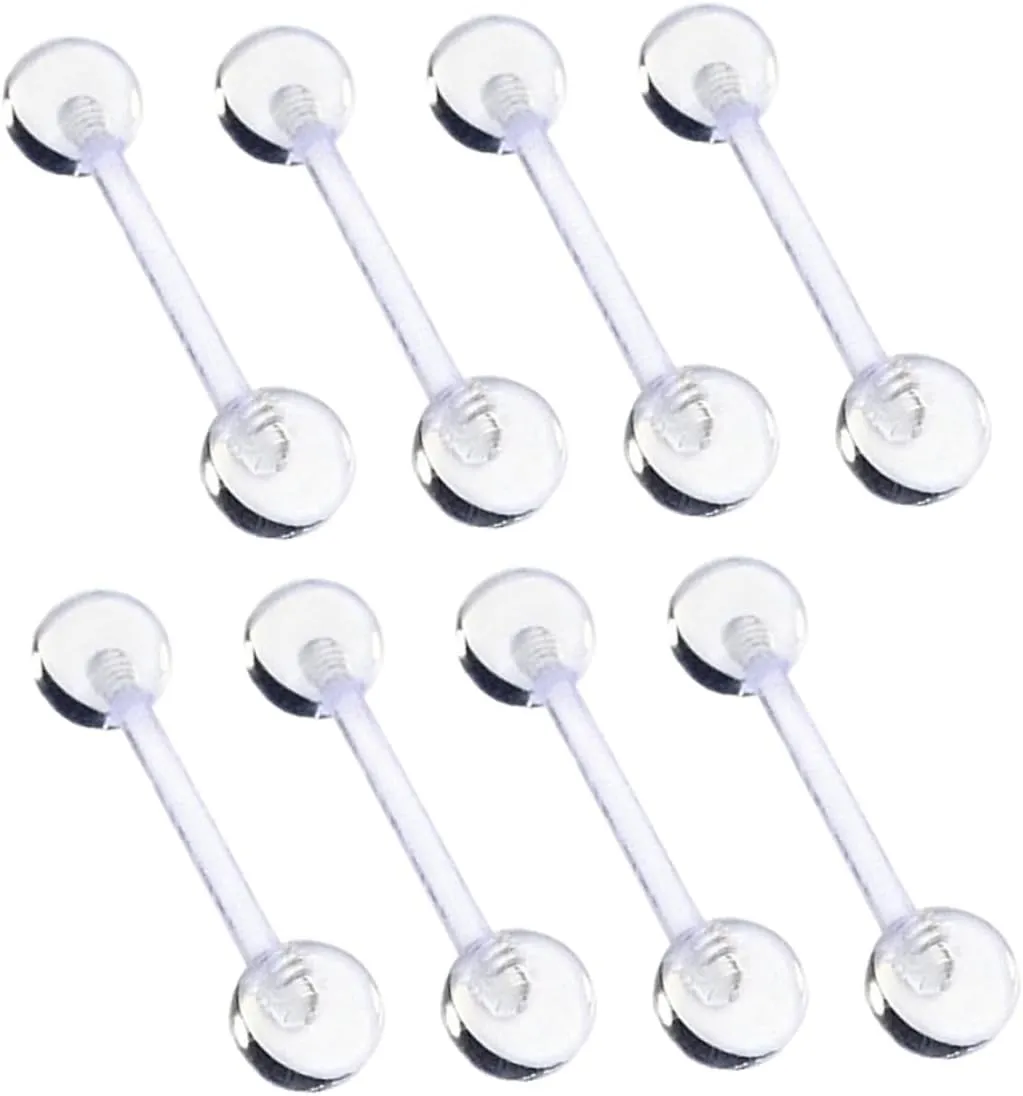 BESPORTBLE Tongue Piercing Bar 12pcs Soft Rod Ring Jewelry Set Body Piercing Accessory
