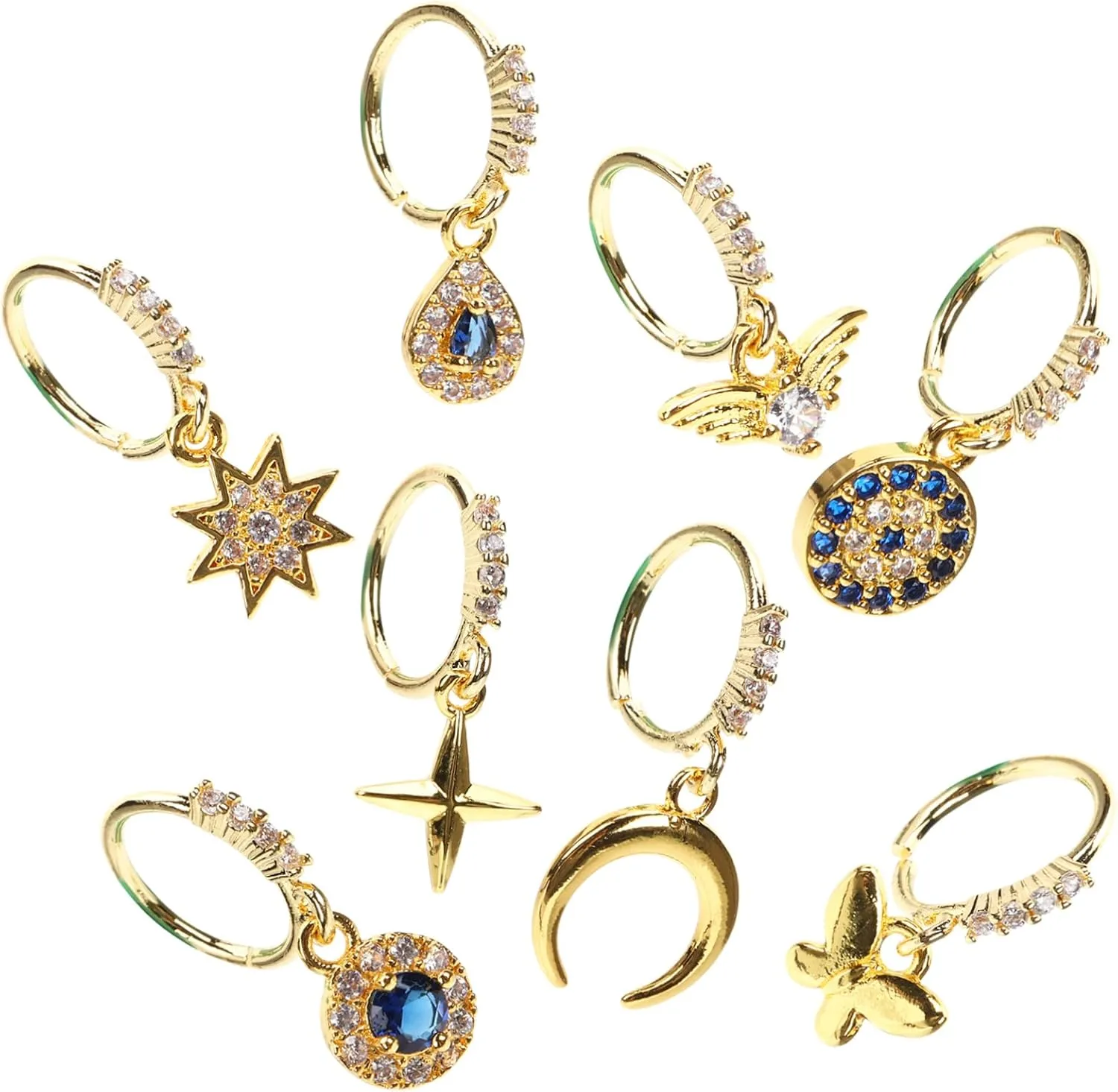 BESPORTBLE Unique Nose Jewelry Collection 8pcs Nose Rings Alloy Hoops Women Non Piercing Non Piercing