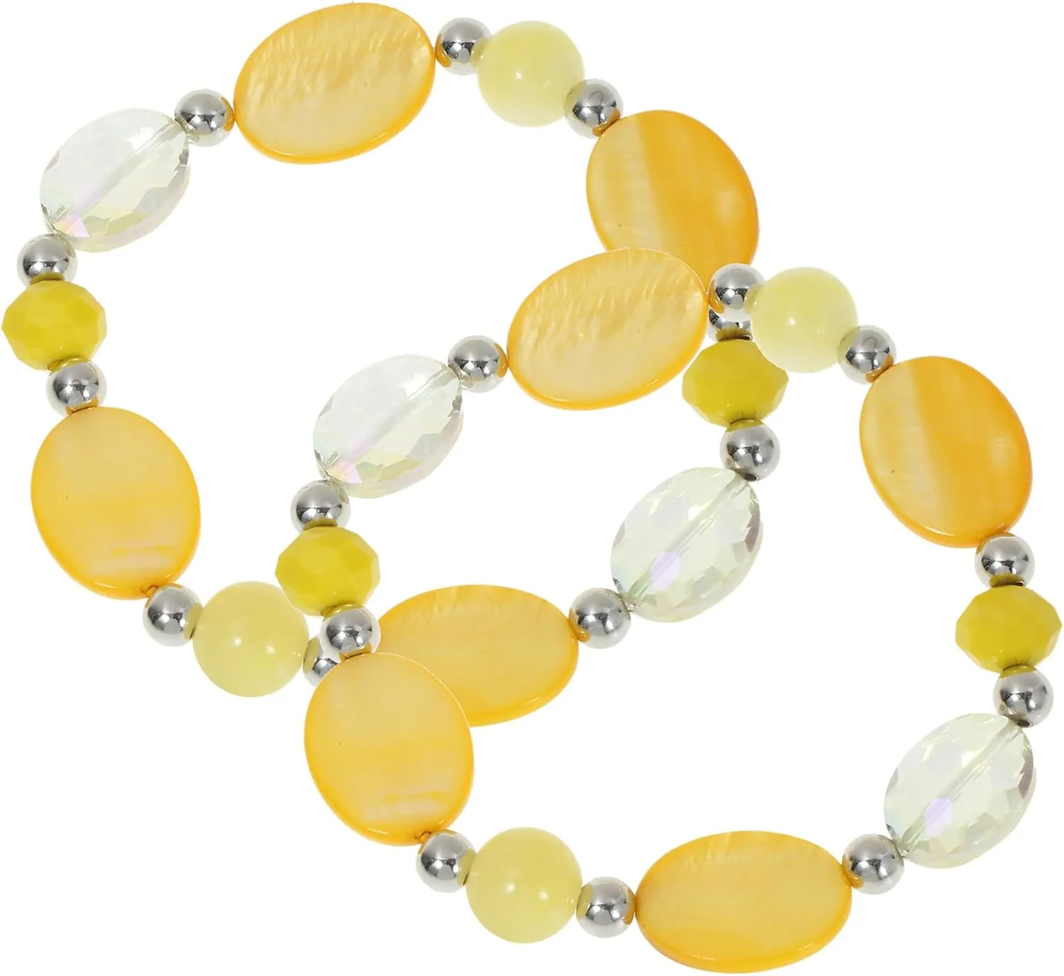 Big Beaded Bracelets for Women for women Multi Rows Boho Crystal Shell Beads Elastic Stretch Bracelets Trendy Fashion Jewelry