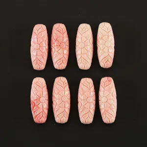 BITEFU 1Pair Pink Conch Shell (Made Of Powder Of Shell, Color Is Enhanced ) Long strip flower, 4.8g