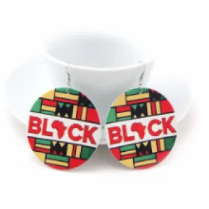 Black Pride Wooden Earrings