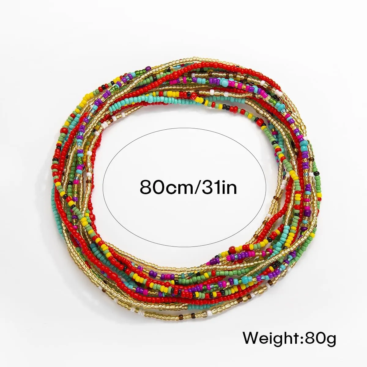 Boho African Waist Beads Chains Layered Shell Bead Belly Chain Body Jewelry Bikini Beach Accessories for Women and Girl, Silver