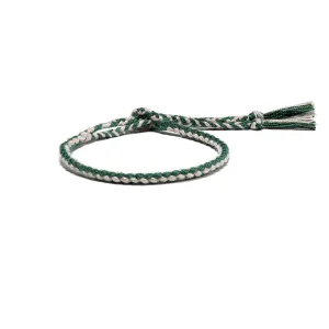 Braided Organic Cotton Bracelet - Forest / Beige