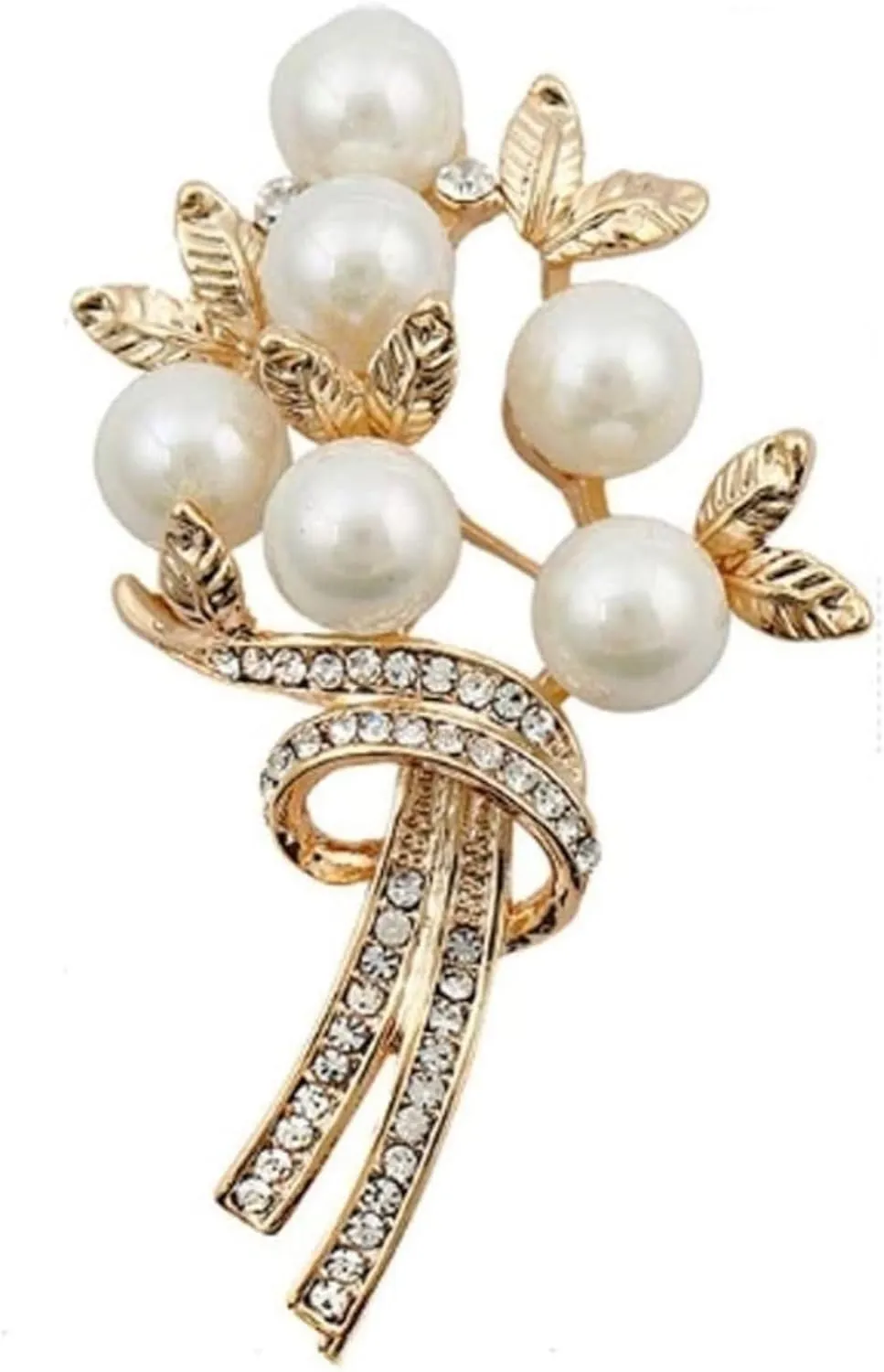 Brooches Fashion Small Suit Brooch - Pearl Brooch High-end Coat Personality Fashion(Gold)