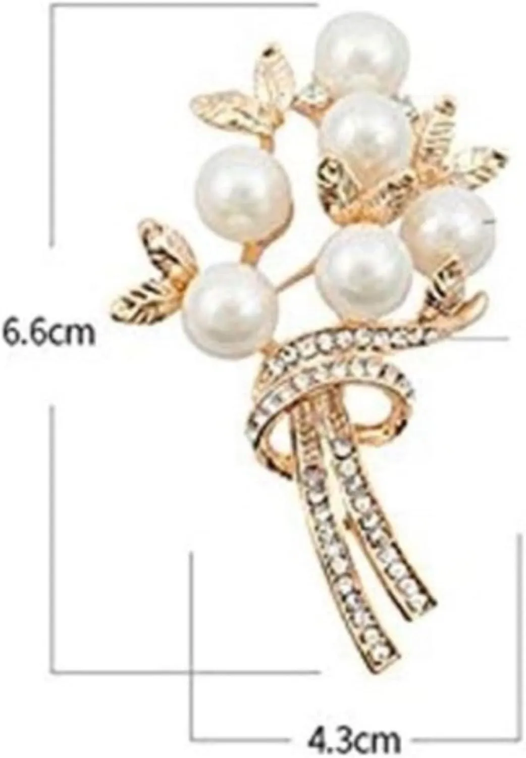 Brooches Fashion Small Suit Brooch - Pearl Brooch High-end Coat Personality Fashion(Gold)