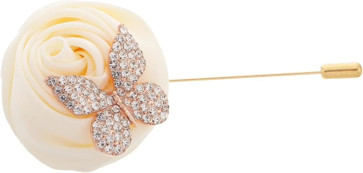 Butterfly Rhinestone Brooch for 's Wedding Boutonniere Fashionable Flower Pin for Wedding Decor