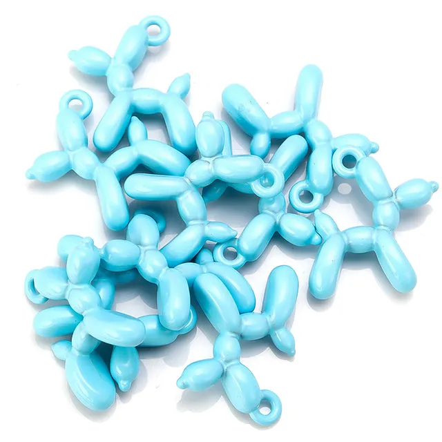 Cartoon 3D Balloon Dog Alloy Charm Pendants