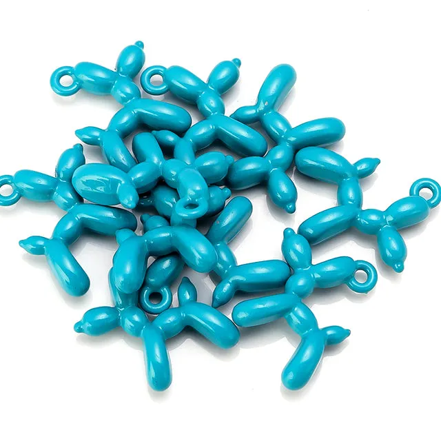 Cartoon 3D Balloon Dog Alloy Charm Pendants