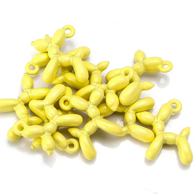 Cartoon 3D Balloon Dog Alloy Charm Pendants