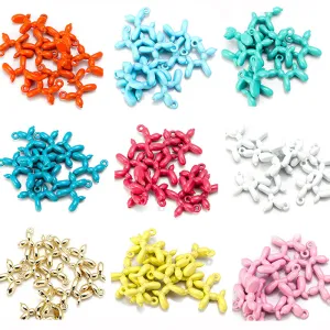 Cartoon 3D Balloon Dog Alloy Charm Pendants