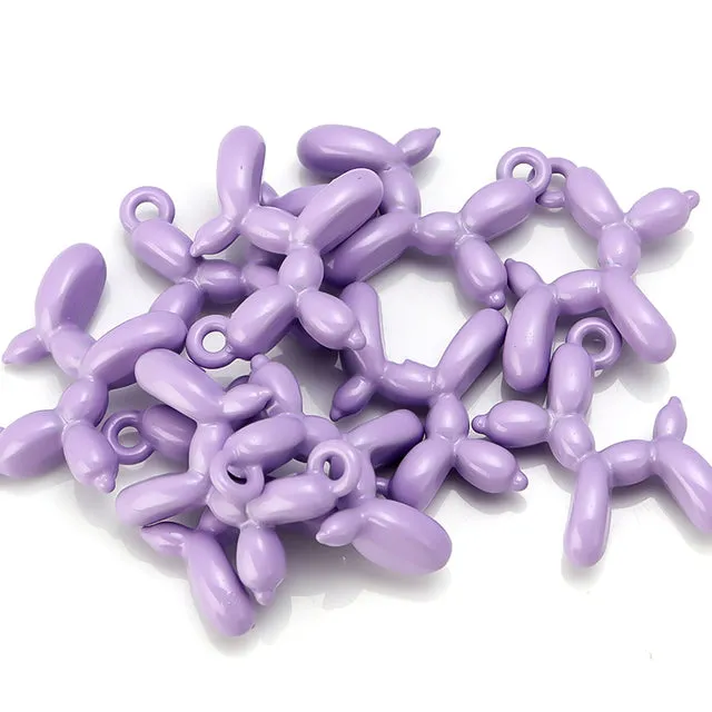 Cartoon 3D Balloon Dog Alloy Charm Pendants