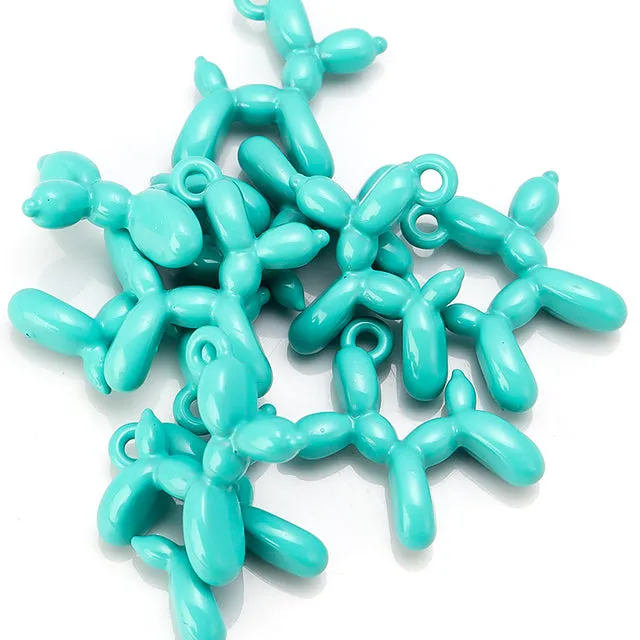 Cartoon 3D Balloon Dog Alloy Charm Pendants